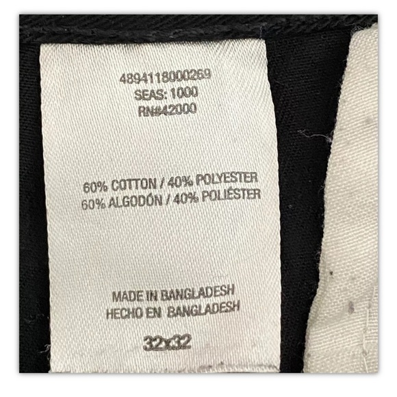 Basic Editions Men's Pants Black Dress Pants 32 X 32 Perfect Khaki Straight Leg - Picture 6 of 9